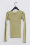 BASERANGE Ribbed Long Sleeve Top T-shirt TTVL Collection France BAS-TTVL-RB-AU23-HUILV Gray Green